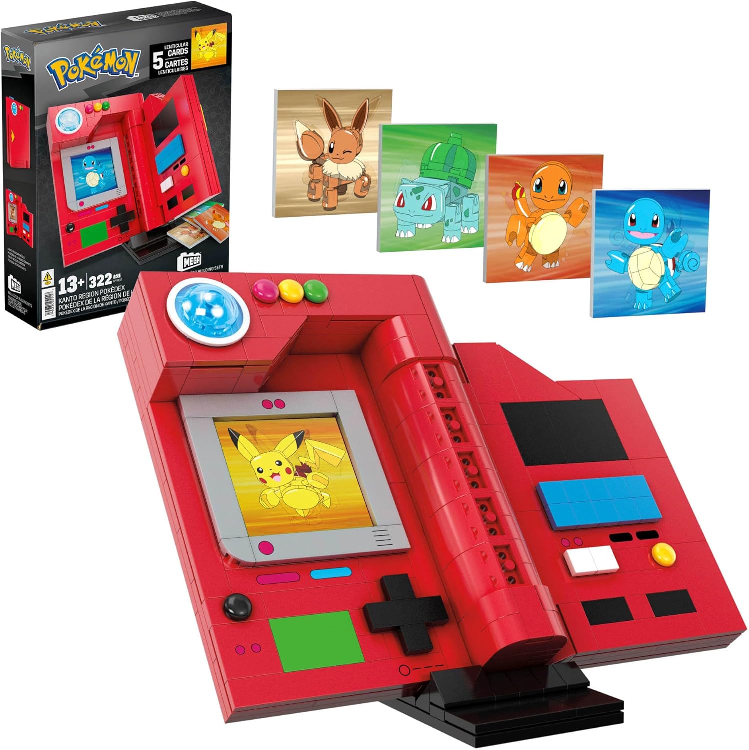 MEGA Pokémon Kanto Pokédex mit Licht & Wackelbildkarten (HYM37)