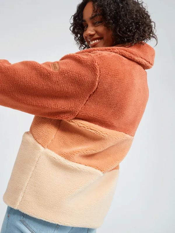 ROXY Can You Guess - Sherpa-Fleece mit Reißverschluss für Frauen GR. L
