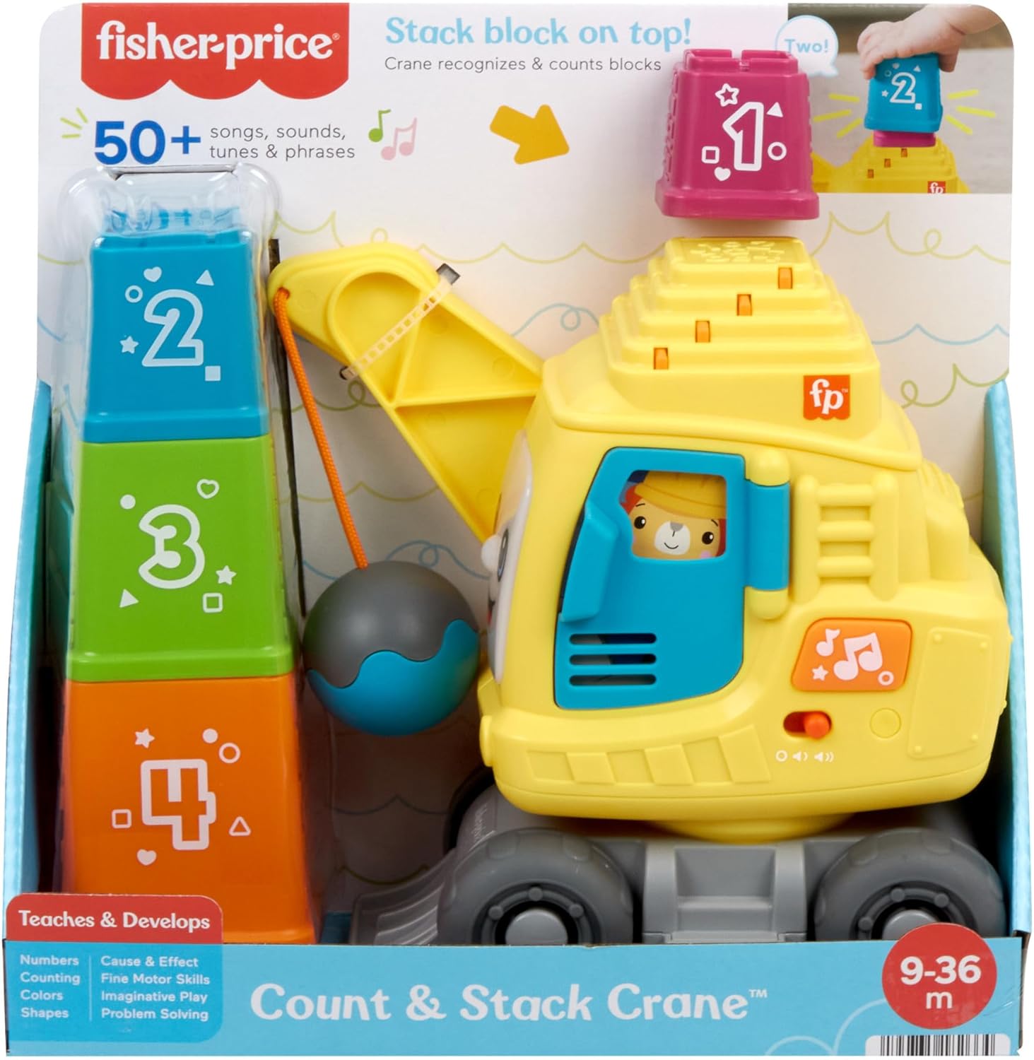 Fisher-Price Count & Stack Kran Interaktives Lernspielzeug für Babys HXF48 Fisher-Price Count & Stack Kran - Interaktives Lernspielzeug für Babys (HXF48)