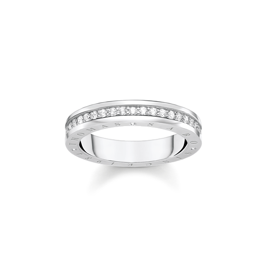 Thomas, Sabo, Ring, Sterling, Silver, Mit, Weißen, Gr., 54, Tr2254-051-14, Platin, Silber, Zubehör, Schmuck, Ring