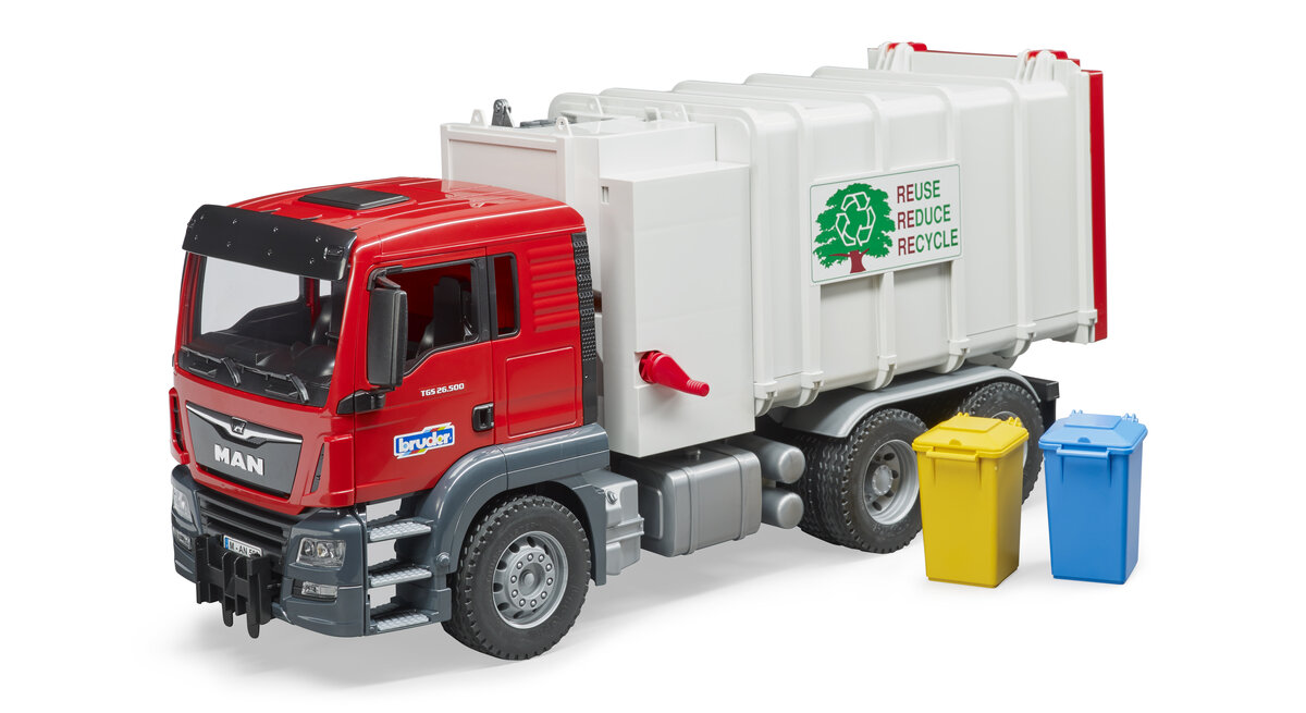 Bruder 03761 MAN TGS Seitenlader Müll-LKW Maschine, Rad