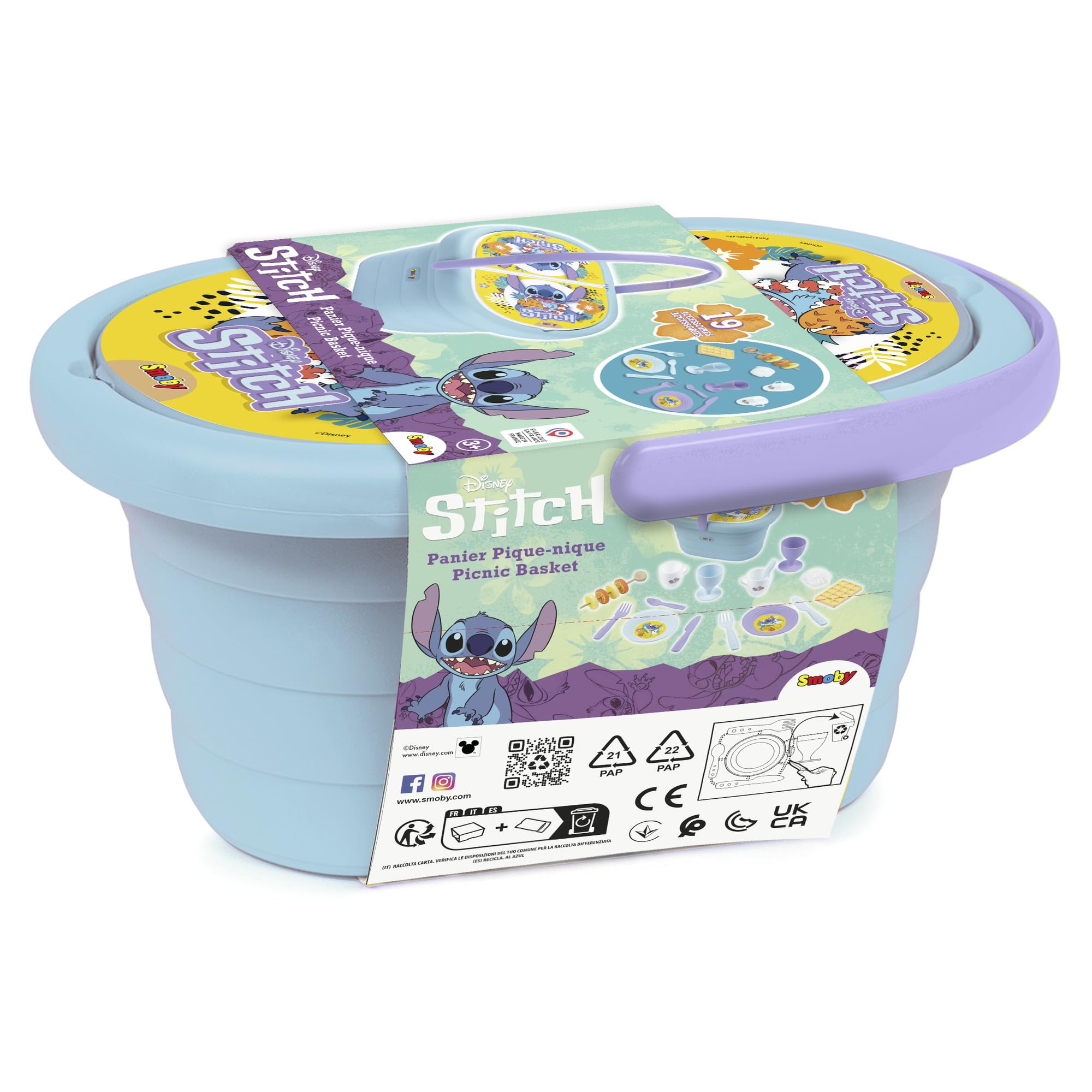 Smoby Stitch Picknickkorb – Spielset mit 19 Zubehörteilen 7600312510