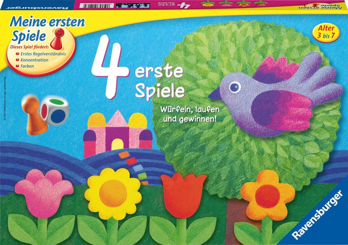 Ravensburger 21417 - 4 erste Spiele - Spielesammlung für die Kleinen -  Spiele für Kinder ab 3 Jahren, Brettspiele für