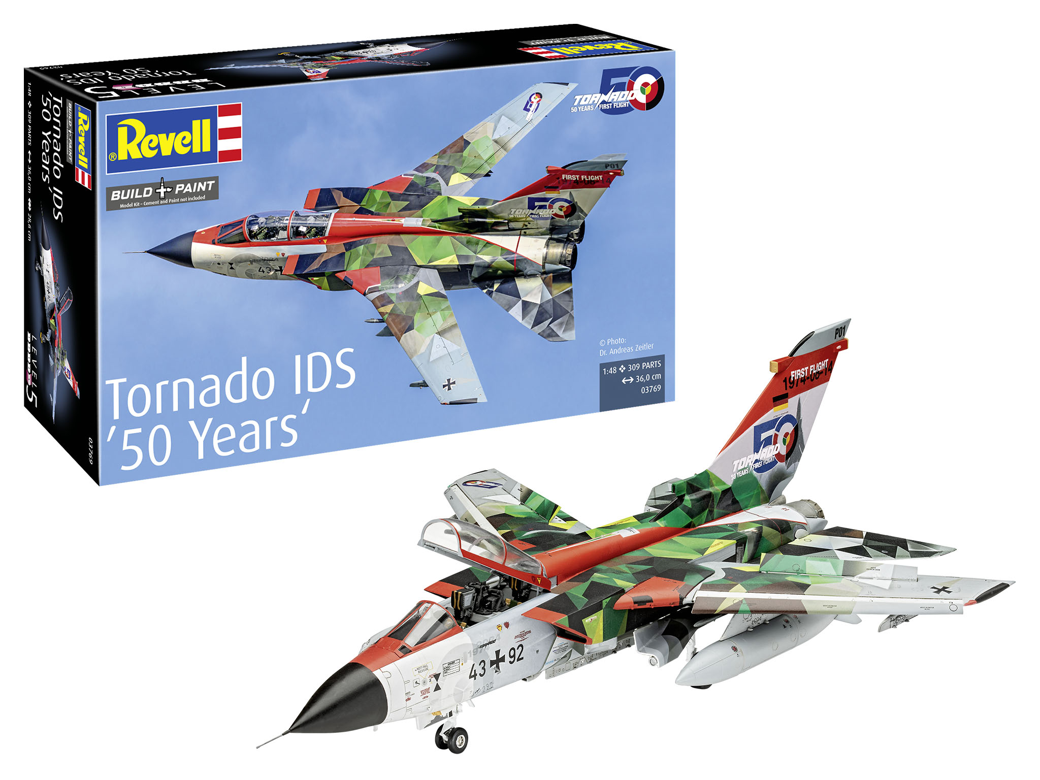 Revell 03769 Panavia Tornado IDS "50 Years" Jubiläumsmodell Flugzeug, Jet, Kampfflugzeug, Bomber