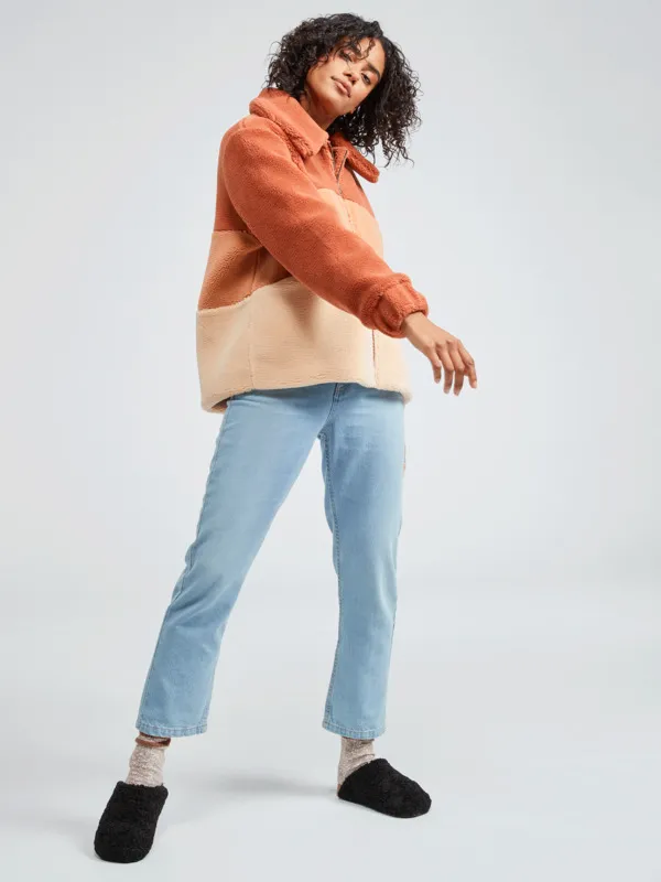 ROXY Can You Guess - Sherpa-Fleece mit Reißverschluss für Frauen GR. L
