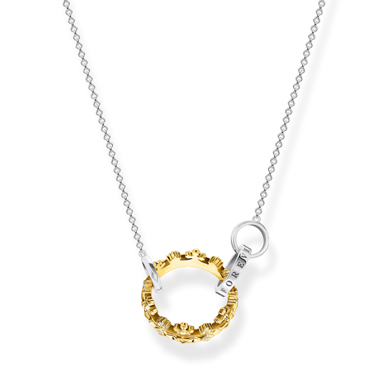 Thomas, Sabo, Kette, Sterling, Silver, Vergoldet, Geschwärzt, Zirkonia, Länge, 45, Cm, Ke1988-849-7, Zubehor, Schmuck, Halskette, Diamant, Edelstein