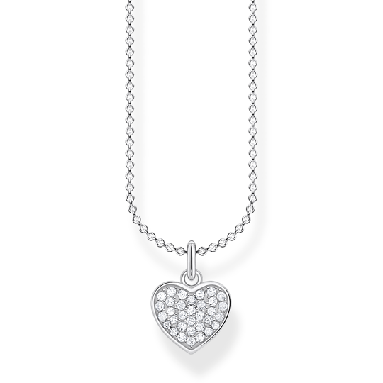 Thomas, Sabo, Kette, Sterling, Silver, Herz, Pave, Länge, 38, Cm, Ke2046-051-14, Zubehor, Schmuck, Halskette, Diamant, Anhänger