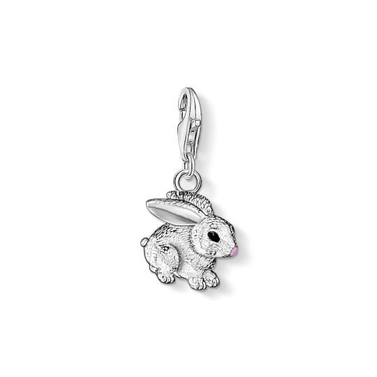 Thomas, Sabo, Anhänger, Charm-Club, Hase, 925, Sterling, Silber, Kaltemail, Blank, 0819-007-12, Zubehor, Ohrring, Schmuck, Halskette, Silber