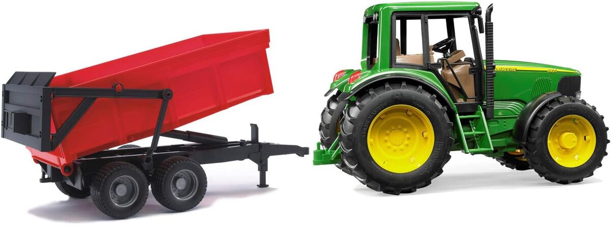 Bruder 02057 John Deere 6920 mit Wannenkippanhänger Maschine, Rad, Traktor, Transport, Fahrzeug
