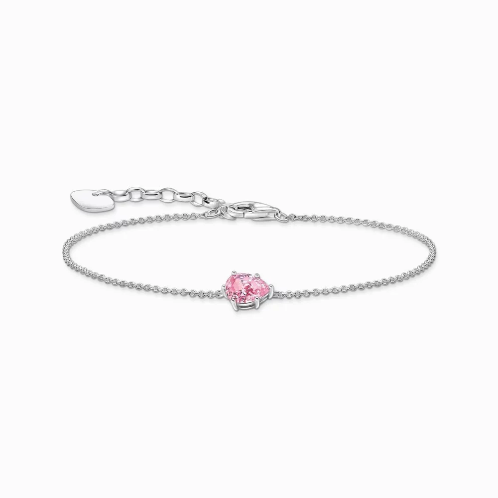 Thomas Sabo Armband Mit Zirkonia Tropfen Länge 19 Cm Pink Silber A2159-051-9-L19V