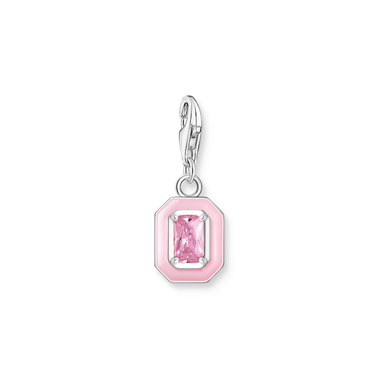 Thomas Sabo Anhänger Charm-Club 925 Sterling Silber Kaltemail Zirkonia Pink Charmista Charms 2030-041-9