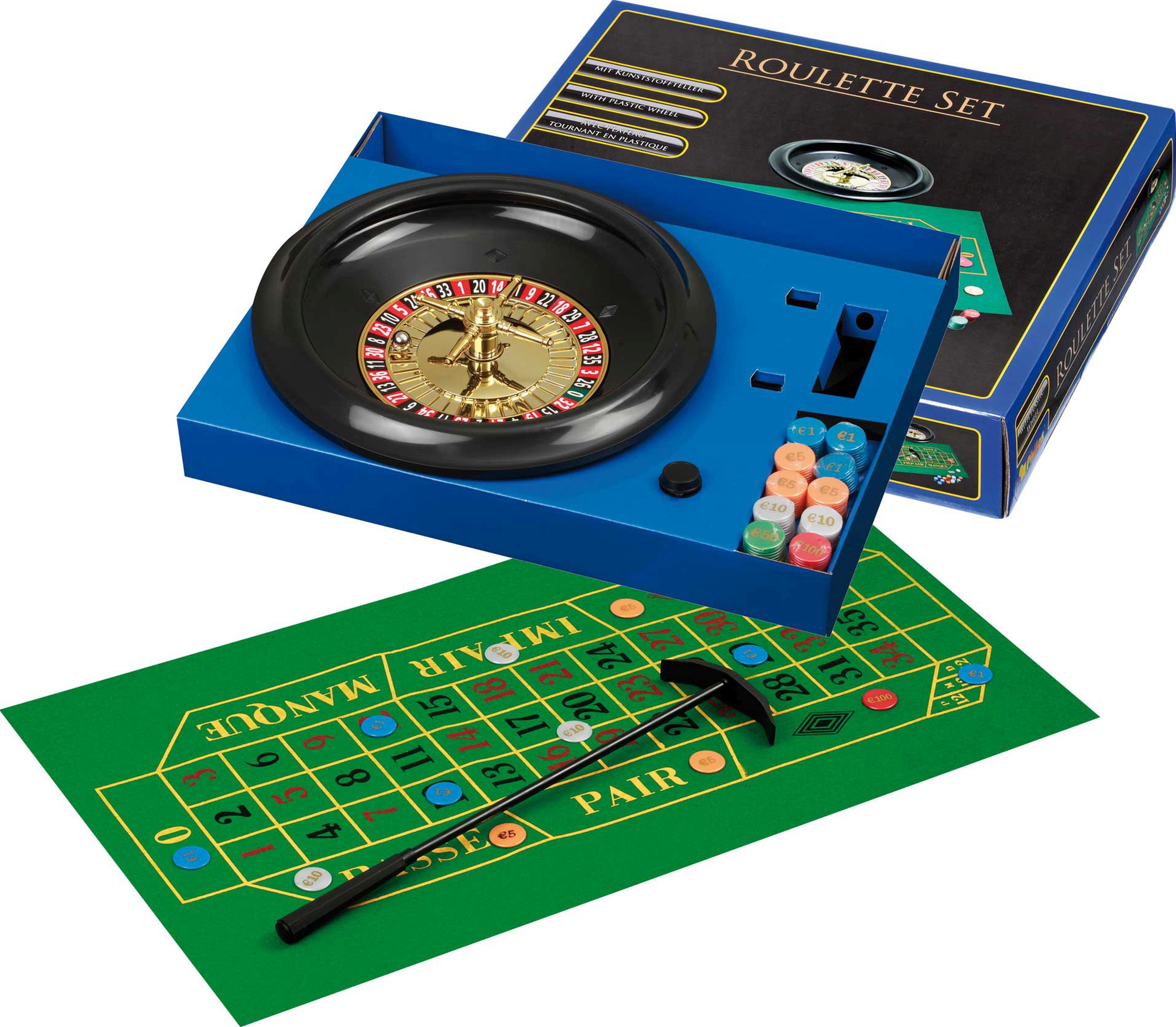Philos Roulette Set mit Kunststoff-Teller 30 cm Städtisch, Nachtleben, Lustig, Spiel, Kasino