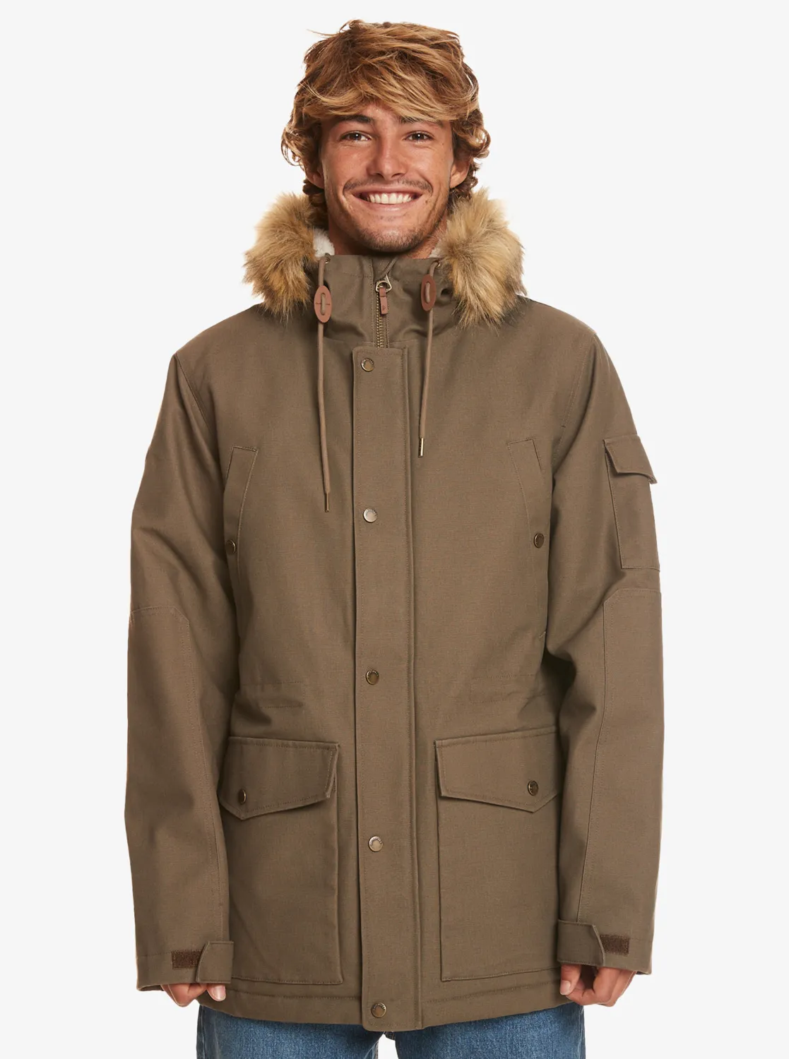 Quiksilver Long Trip - Wasserabweisender Parka für Männer Braun GR. L