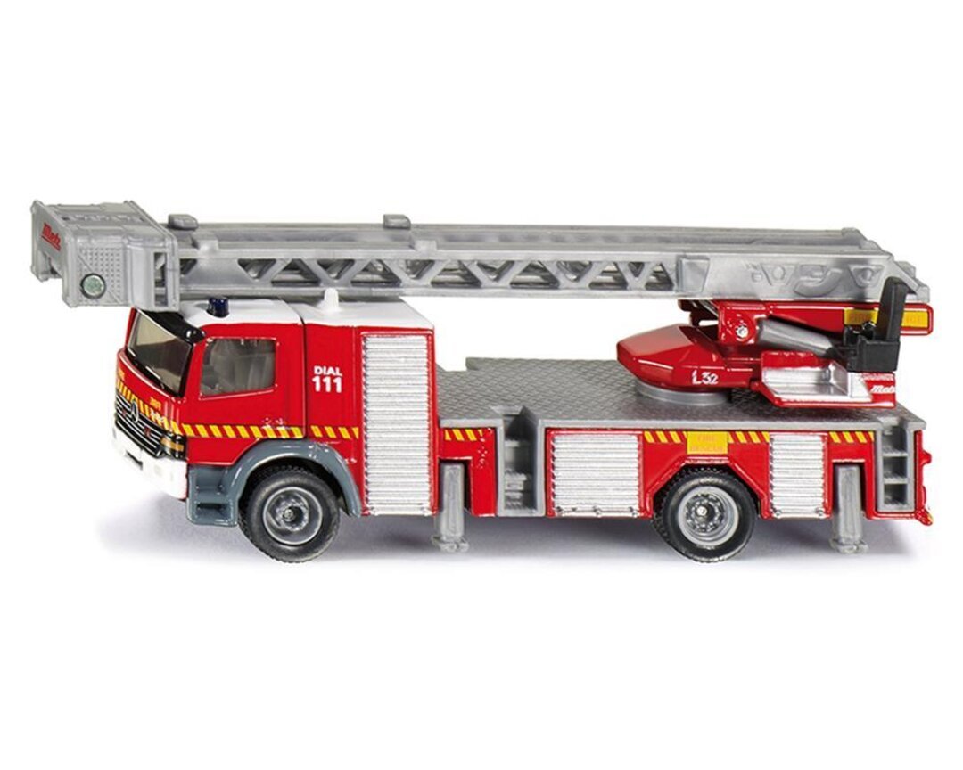 Siku Feuerwehrdrehleiter Siku, Feuerwehrdrehleiter, Maschine, Rad, Fahrzeug, Lastwagen, Feuerwehrauto