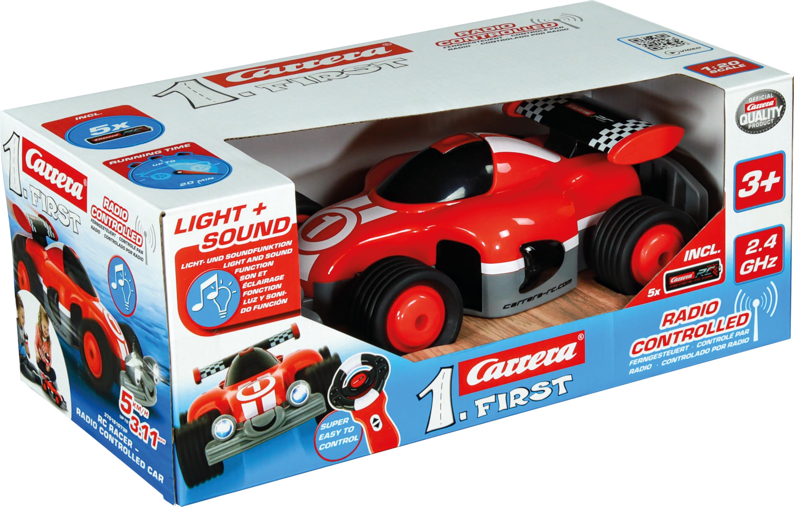 Carrera RC First Racer mit Lenkrad-Controller für Anfänger 370181073P Maschine, Rad, Sprach, Leichtmetallfelge, Fahrzeug